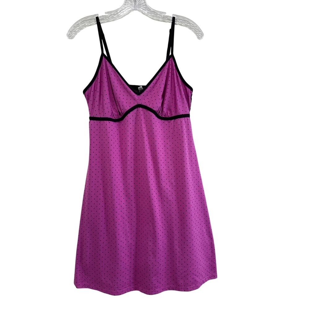 Romantic Womens Polka Dot‎ Chemise Nightgown Slip Dress Sz M Feminine Fairy Lace